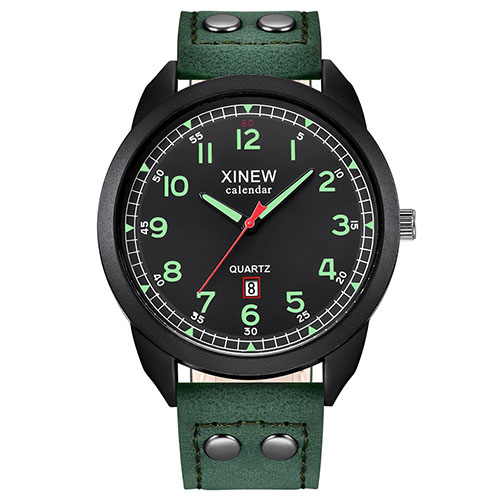 MEN'S LEATHER DATE CASUAL  QUARTZ WRIST WAITCH